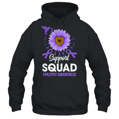 Support Squad Epilepsy Awareness Sunflower Hummingbird Shirt & Tank Top | siriusteestore