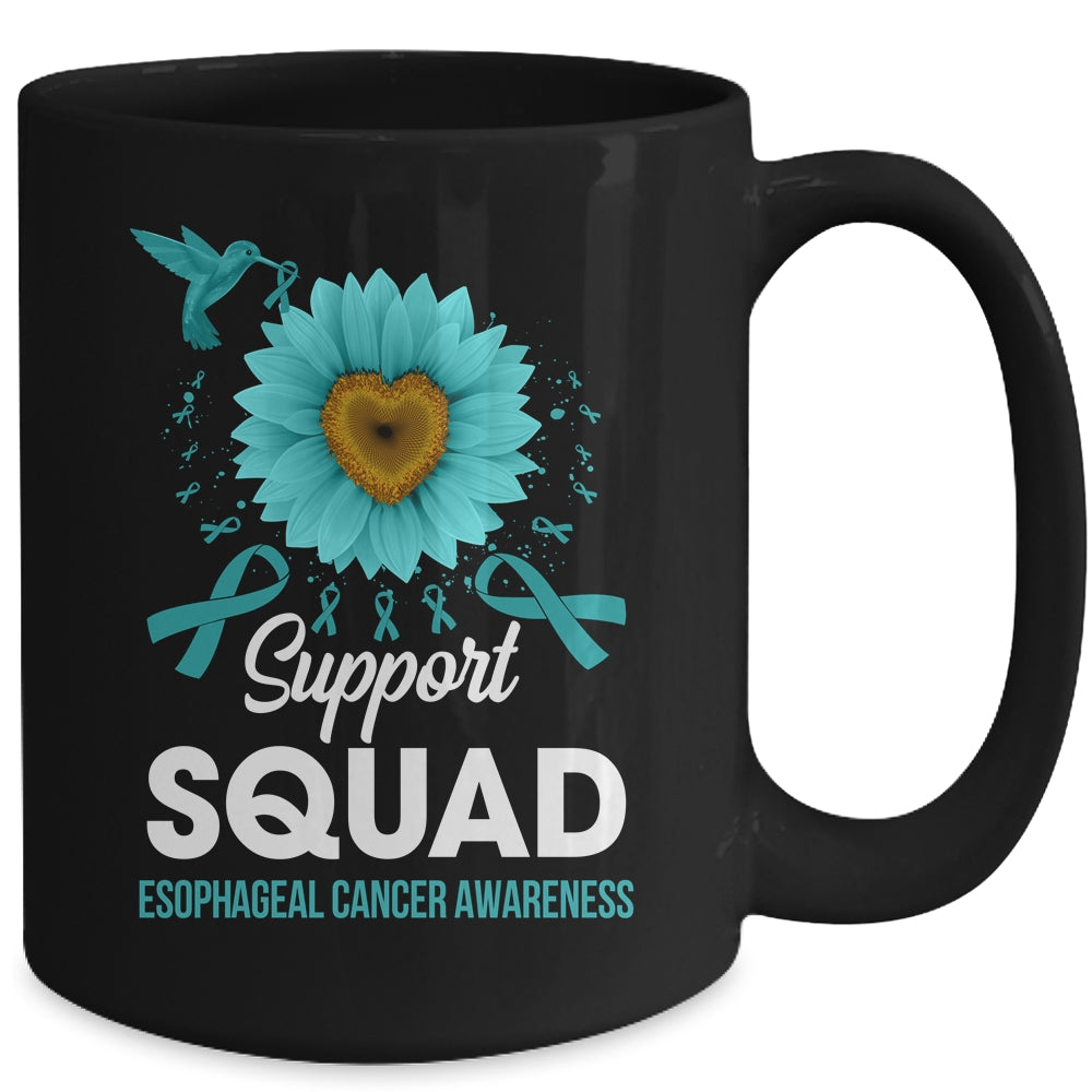 Support Squad Esophageal Cancer Awareness Sunflower Hummingbird Mug | siriusteestore