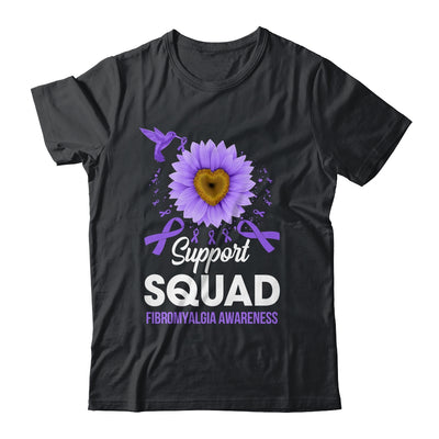 Support Squad Fibromyalgia Awareness Sunflower Hummingbird Shirt & Tank Top | siriusteestore