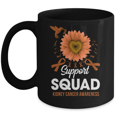 Support Squad Kidney Cancer Awareness Sunflower Hummingbird Mug | siriusteestore