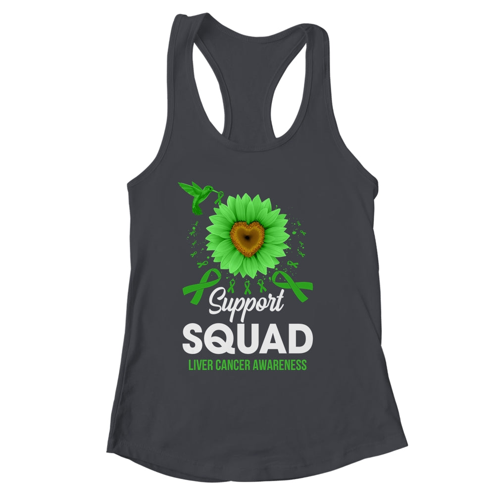 Support Squad Liver Cancer Awareness Sunflower Hummingbird Shirt & Tank Top | siriusteestore