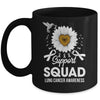 Support Squad Lung Cancer Awareness Sunflower Hummingbird Mug | siriusteestore