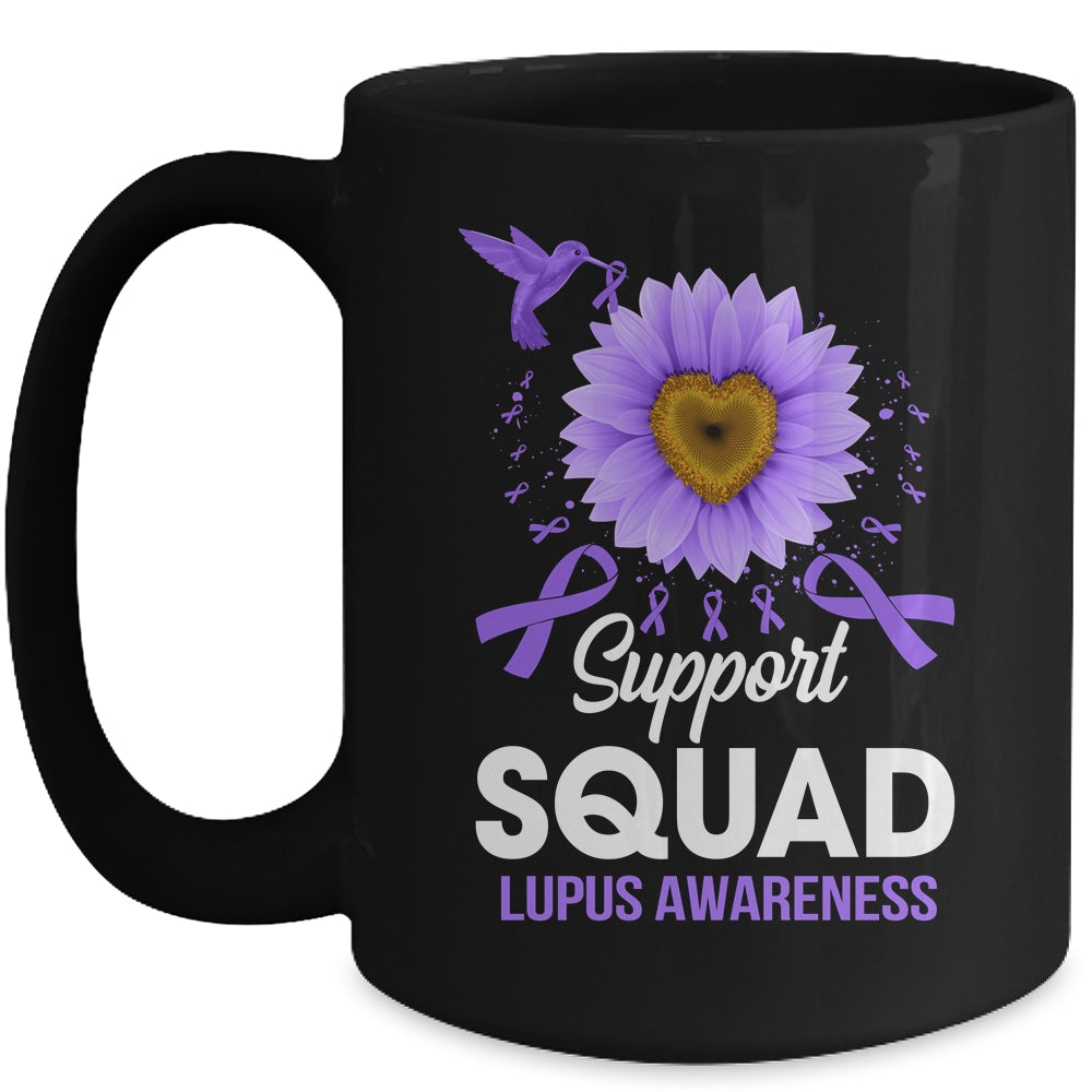 Support Squad Lupus Awareness Sunflower Hummingbird Mug | siriusteestore