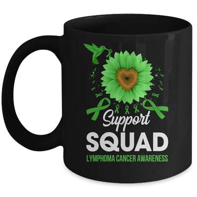 Support Squad Lymphoma Cancer Awareness Sunflower Hummingbird Mug | siriusteestore