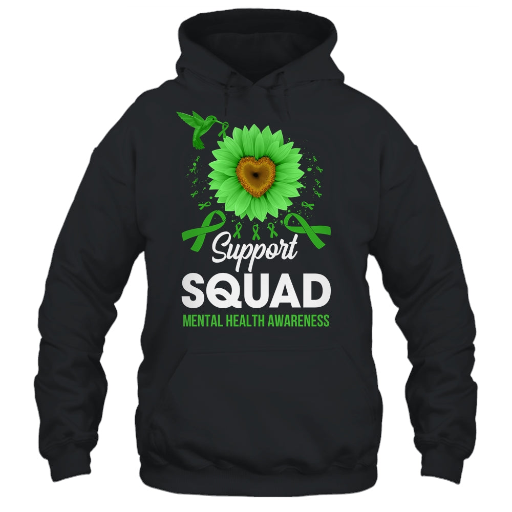 Support Squad Mental Health Awareness Sunflower Hummingbird Shirt & Tank Top | siriusteestore