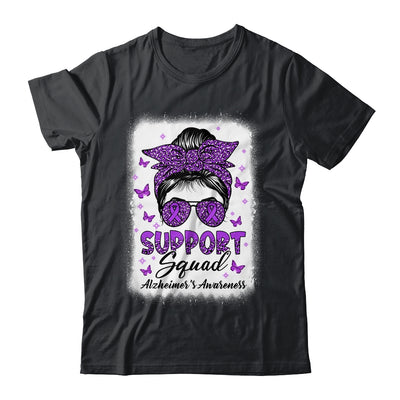 Support Squad Messy Bun Butterfly Alzheimer's Awareness Shirt & Hoodie | siriusteestore