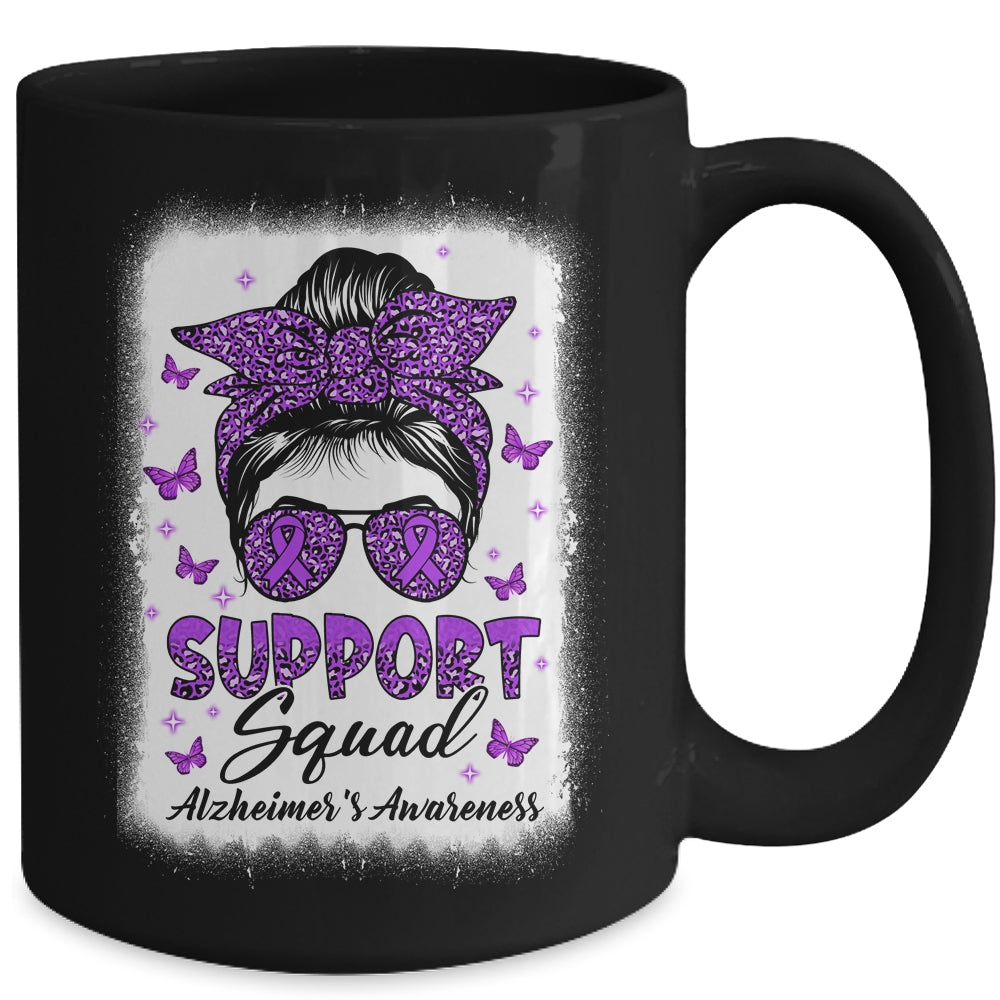 Support Squad Messy Bun Butterfly Alzheimer's Awareness Mug | siriusteestore