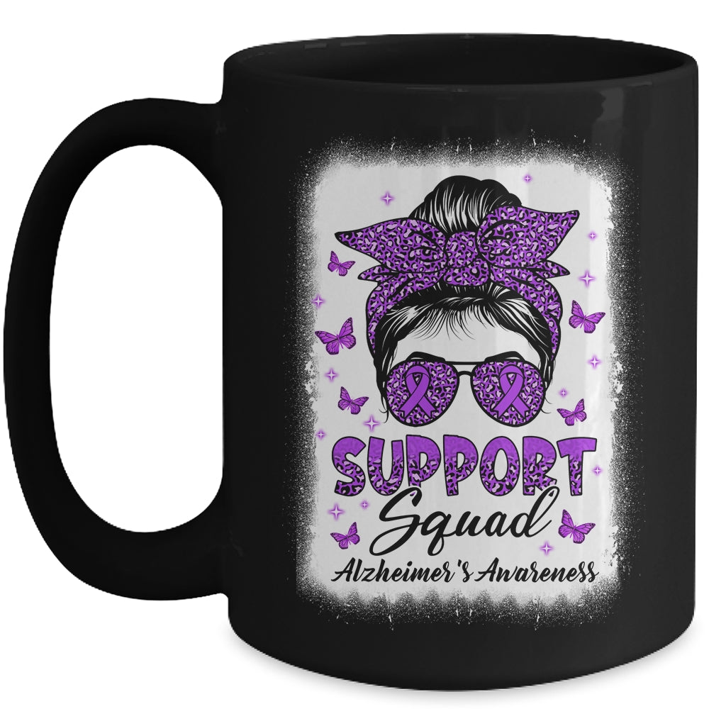 Support Squad Messy Bun Butterfly Alzheimer's Awareness Mug | siriusteestore