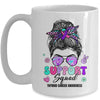 Support Squad Messy Bun Thyroid Cancer Awareness Groovy Mug | siriusteestore