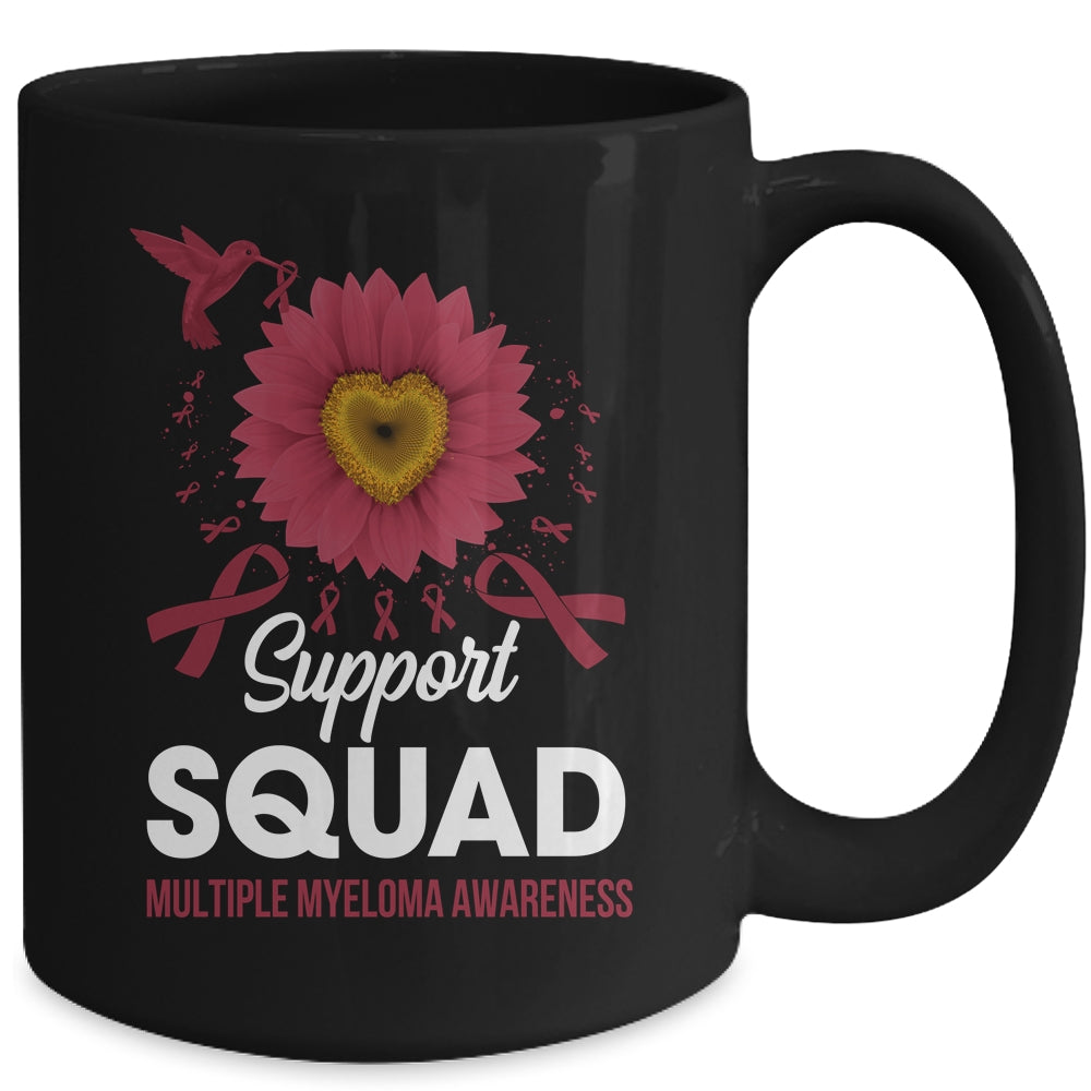 Support Squad Multiple Myeloma Awareness Sunflower Hummingbird Mug | siriusteestore
