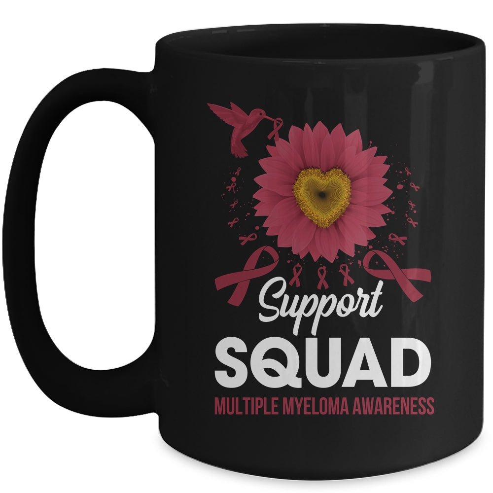 Support Squad Multiple Myeloma Awareness Sunflower Hummingbird Mug | siriusteestore