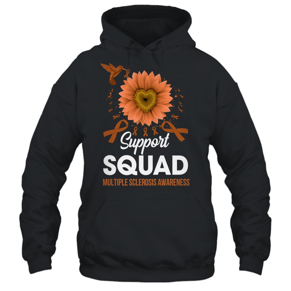 Support Squad Multiple Sclerosis Awareness Sunflower Hummingbird Shirt & Tank Top | siriusteestore