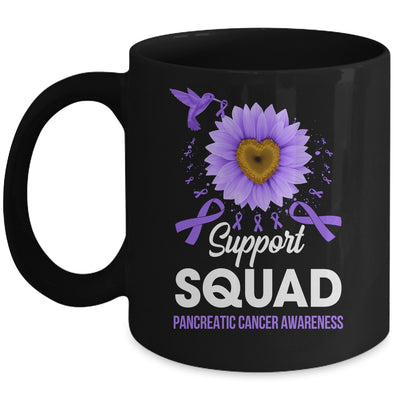 Support Squad Pancreatic Cancer Awareness Sunflower Hummingbird Mug | siriusteestore