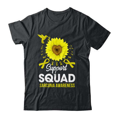 Support Squad Sarcoma Awareness Sunflower Hummingbird Shirt & Tank Top | siriusteestore