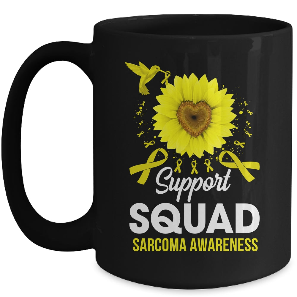 Support Squad Sarcoma Awareness Sunflower Hummingbird Mug | siriusteestore