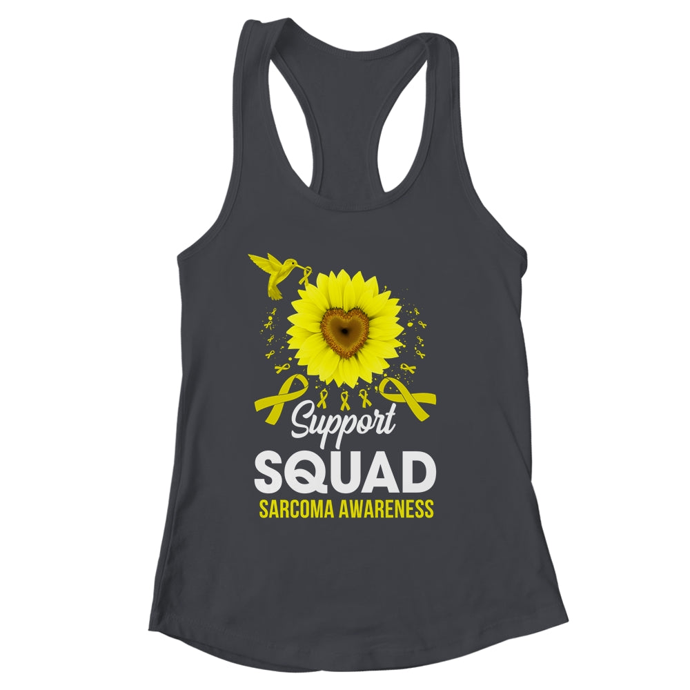 Support Squad Sarcoma Awareness Sunflower Hummingbird Shirt & Tank Top | siriusteestore
