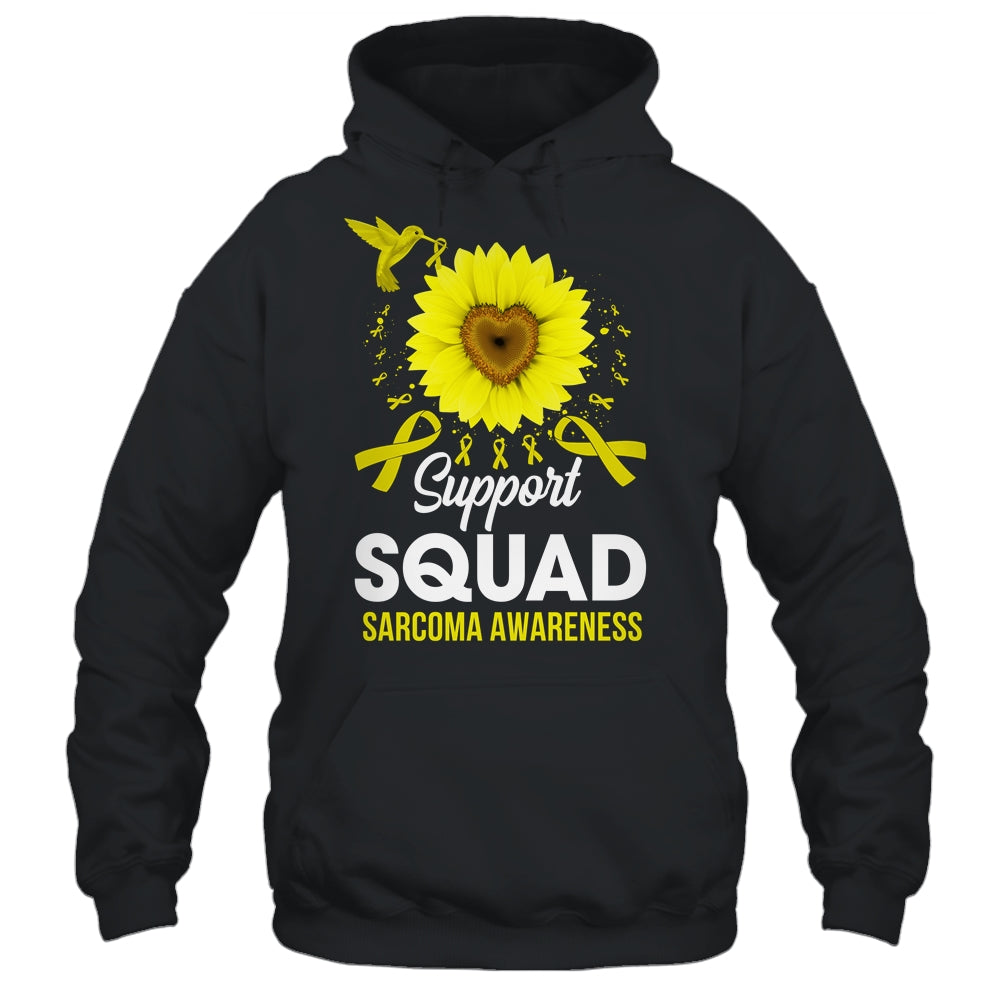 Support Squad Sarcoma Awareness Sunflower Hummingbird Shirt & Tank Top | siriusteestore