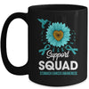 Support Squad Stomach Cancer Awareness Sunflower Hummingbird Mug | siriusteestore
