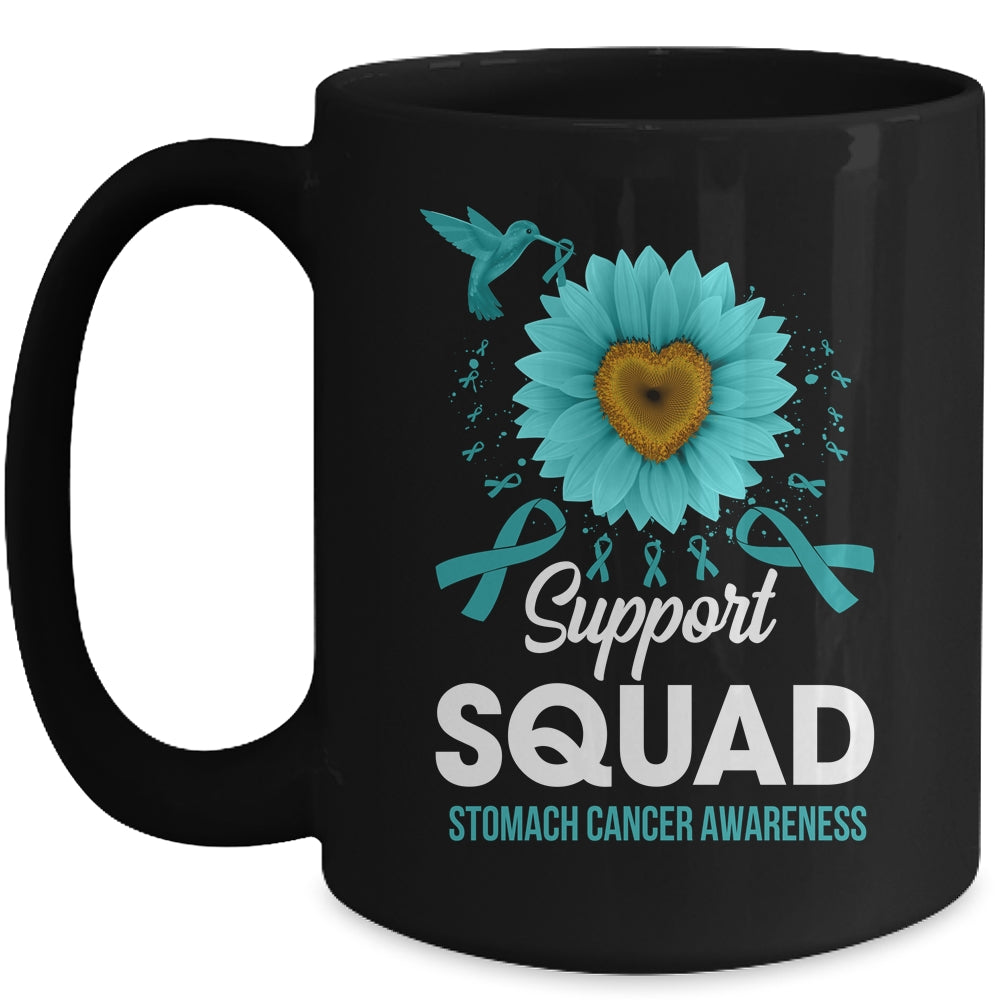 Support Squad Stomach Cancer Awareness Sunflower Hummingbird Mug | siriusteestore