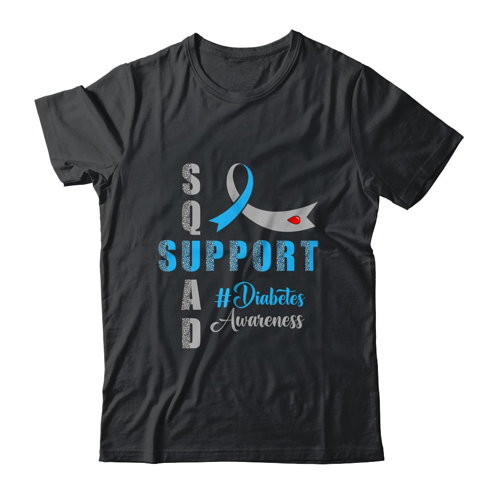 Support Squad T1d T2D Diabetes Awareness Blue Grey Ribbon Shirt & Hoodie | siriusteestore