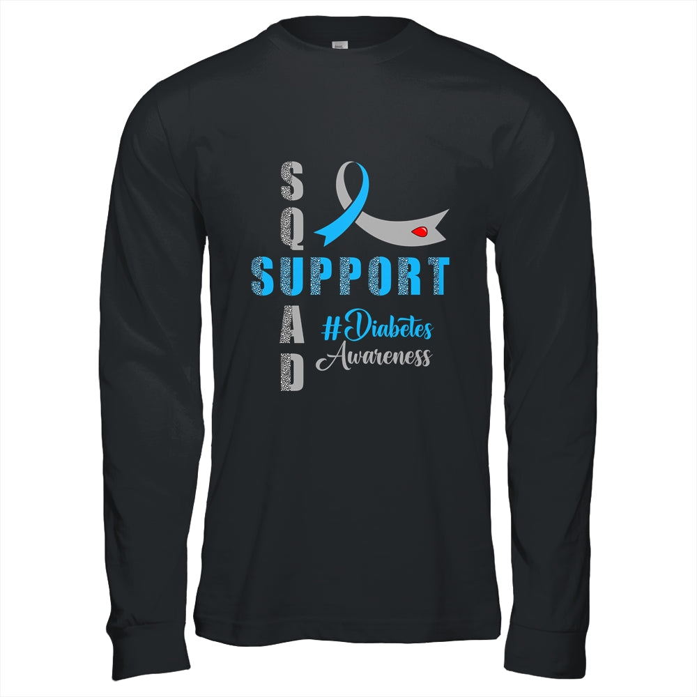 Support Squad T1d T2D Diabetes Awareness Blue Grey Ribbon Shirt & Hoodie | siriusteestore