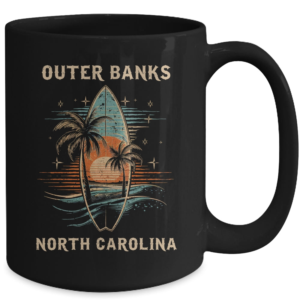 Surfboarder Outer Banks North Carolina Surf Board Surfing Surfer Mug | siriusteestore