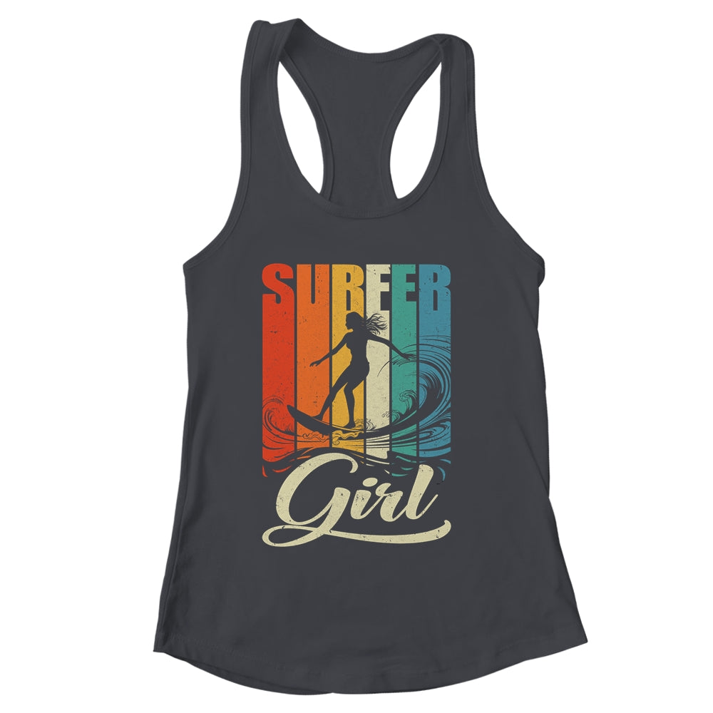 Surfer Girl Vintage Waves Surfing Trainer Surfboard Lover Shirt & Tank Top | siriusteestore
