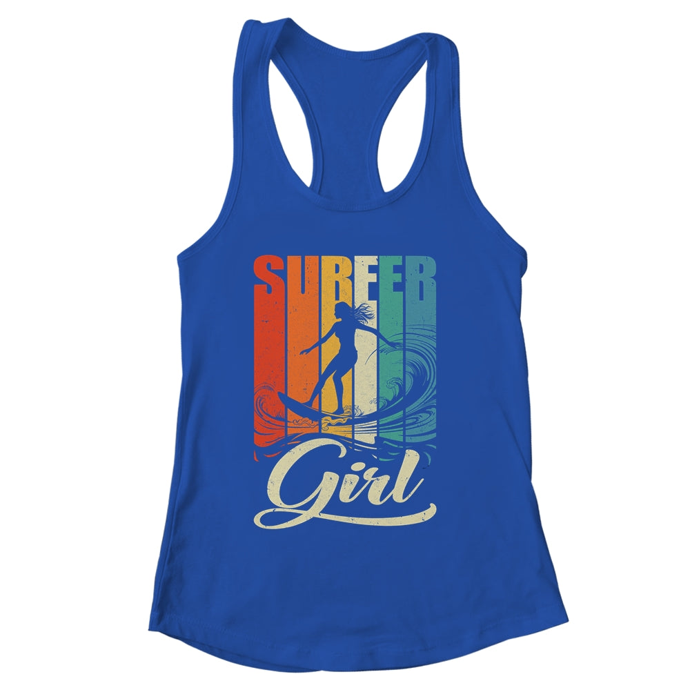 Surfer Girl Vintage Waves Surfing Trainer Surfboard Lover Shirt & Tank Top | siriusteestore
