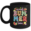 Sweet Summer Time Groovy Floral Summer Vacation Women Girls Mug | siriusteestore
