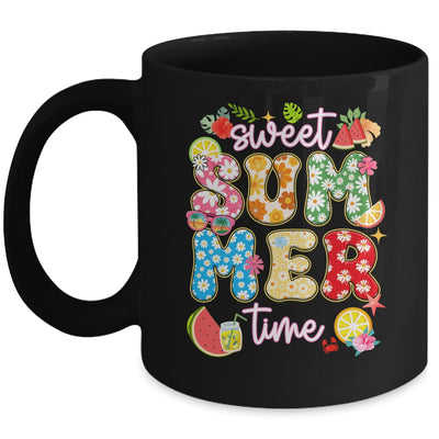 Sweet Summer Time Groovy Floral Summer Vacation Women Girls Mug | siriusteestore