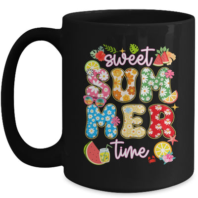 Sweet Summer Time Groovy Floral Summer Vacation Women Girls Mug | siriusteestore