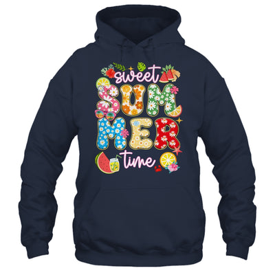 Sweet Summer Time Groovy Floral Summer Vacation Women Girls Shirt & Tank Top | siriusteestore