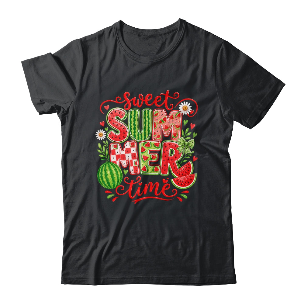 Sweet Summer Time Watermelon Vibes Coquette Bow Girls Women Shirt & Tank Top | siriusteestore