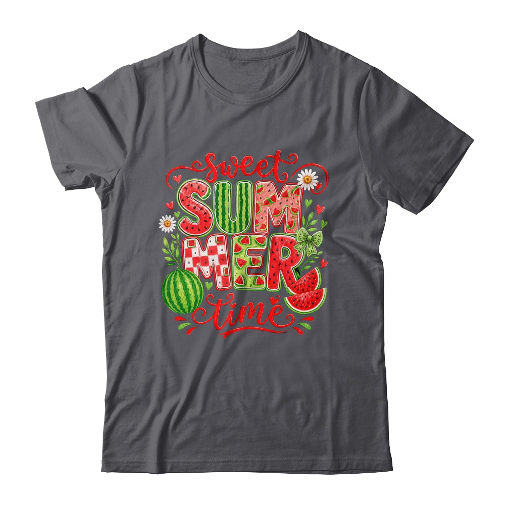 Sweet Summer Time Watermelon Vibes Coquette Bow Girls Women Shirt & Tank Top | siriusteestore