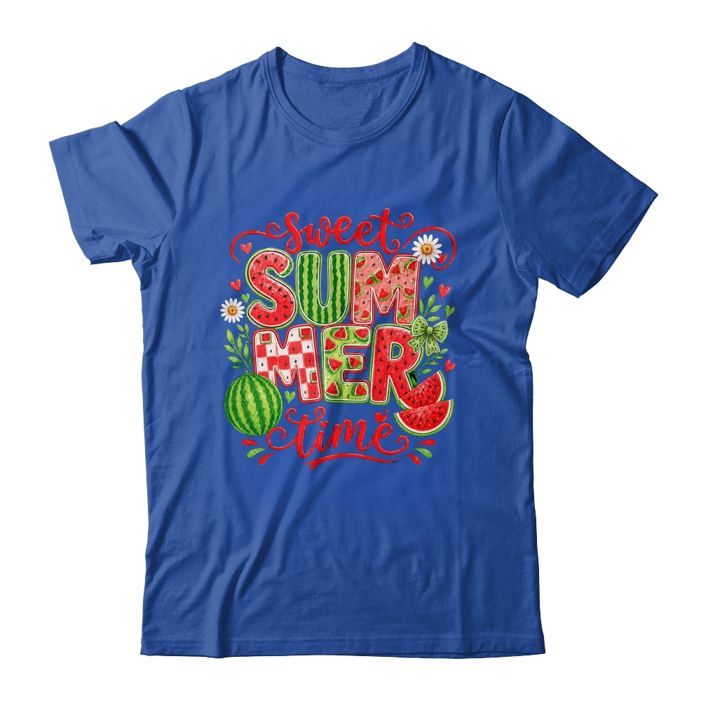 Sweet Summer Time Watermelon Vibes Coquette Bow Girls Women Shirt & Tank Top | siriusteestore
