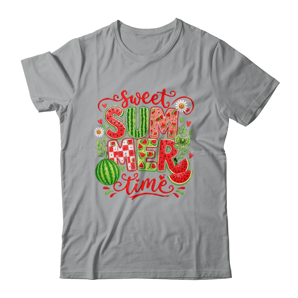 Sweet Summer Time Watermelon Vibes Coquette Bow Girls Women Shirt & Tank Top | siriusteestore