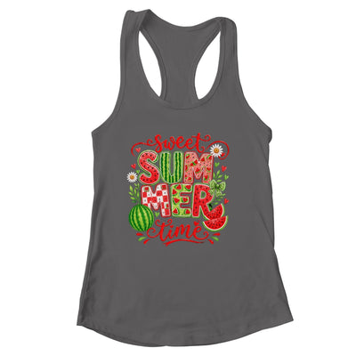 Sweet Summer Time Watermelon Vibes Coquette Bow Girls Women Shirt & Tank Top | siriusteestore