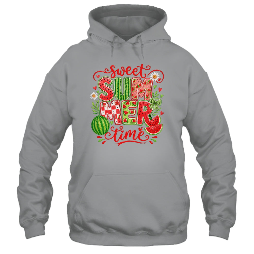 Sweet Summer Time Watermelon Vibes Coquette Bow Girls Women Shirt & Tank Top | siriusteestore
