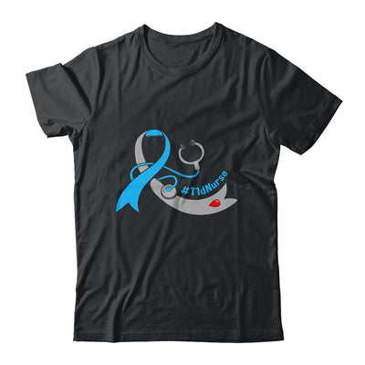 T1D Nurse Blue Ribbon Stethoscope Diabetes Awareness Shirt & Hoodie | siriusteestore