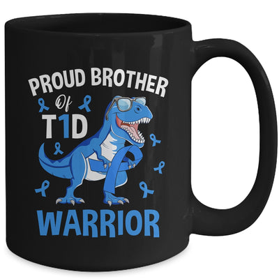 T1D Type 1 Diabetes Awareness Proud Brother Dinosaur Warrior Mug | siriusteestore