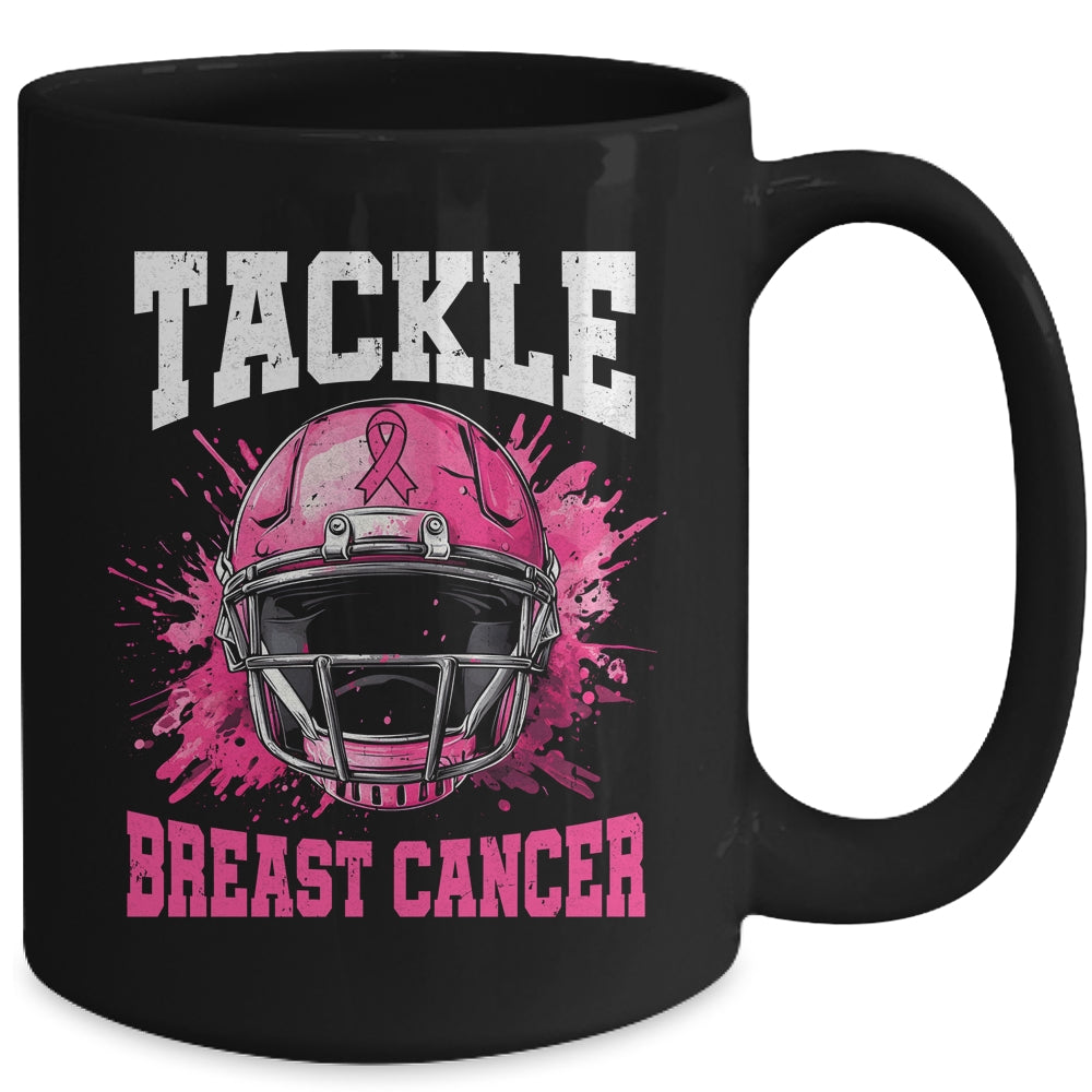 Tackle Football Breast Cancer Awareness Pink Ribbon Boys Mug | siriusteestore