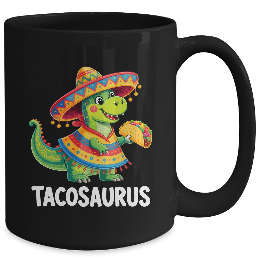 Tacosaurus Taco Dinosaur Dino Cinco De Mayo Boys Kids Mug | siriusteestore