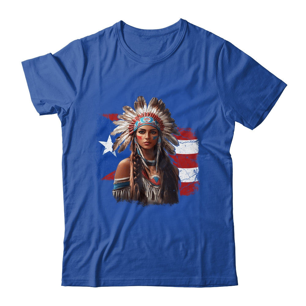 Taino Woman Puerto Rican Flag Indigenous Caribbean Women Shirt & Hoodie | siriusteestore