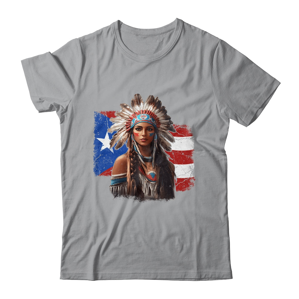 Taino Woman Puerto Rican Flag Indigenous Caribbean Women Shirt & Hoodie | siriusteestore
