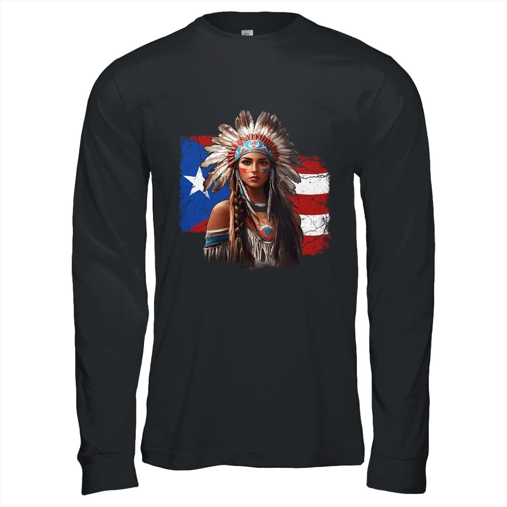 Taino Woman Puerto Rican Flag Indigenous Caribbean Women Shirt & Hoodie | siriusteestore