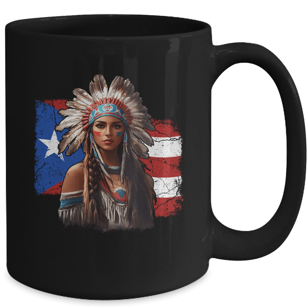 Taino Woman Puerto Rican Flag Indigenous Caribbean Women Mug | siriusteestore