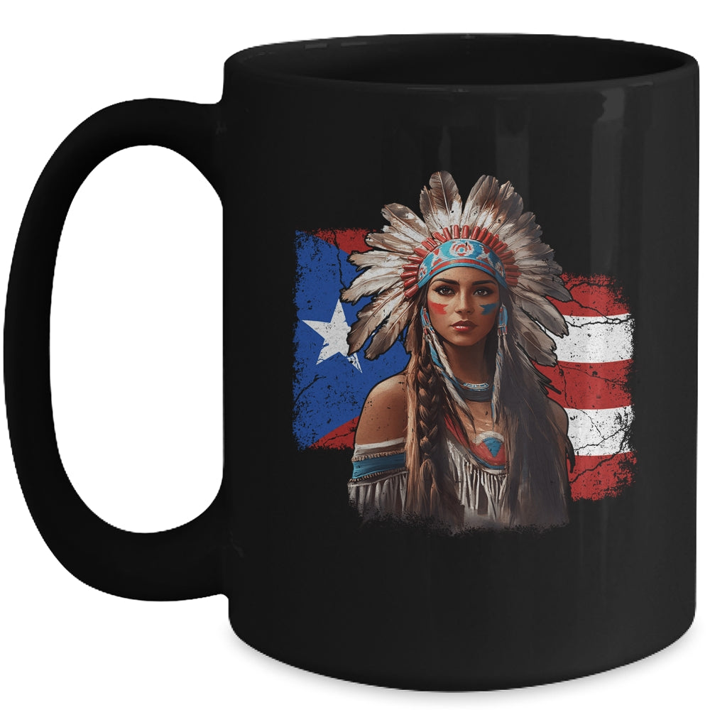 Taino Woman Puerto Rican Flag Indigenous Caribbean Women Mug | siriusteestore