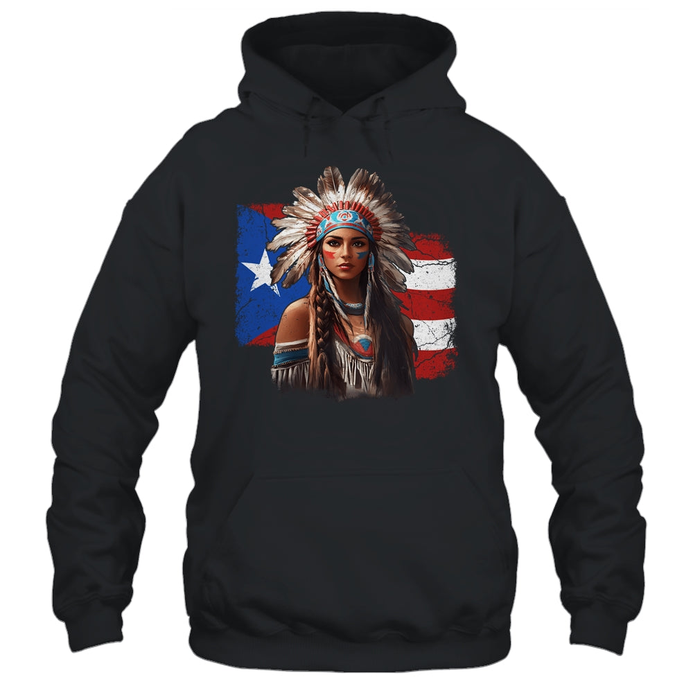 Taino Woman Puerto Rican Flag Indigenous Caribbean Women Shirt & Hoodie | siriusteestore