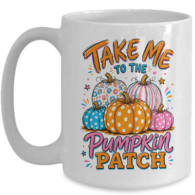 Take Me To The Pumpkin Patch Striped Fall Autumn Halloween Mug | siriusteestore