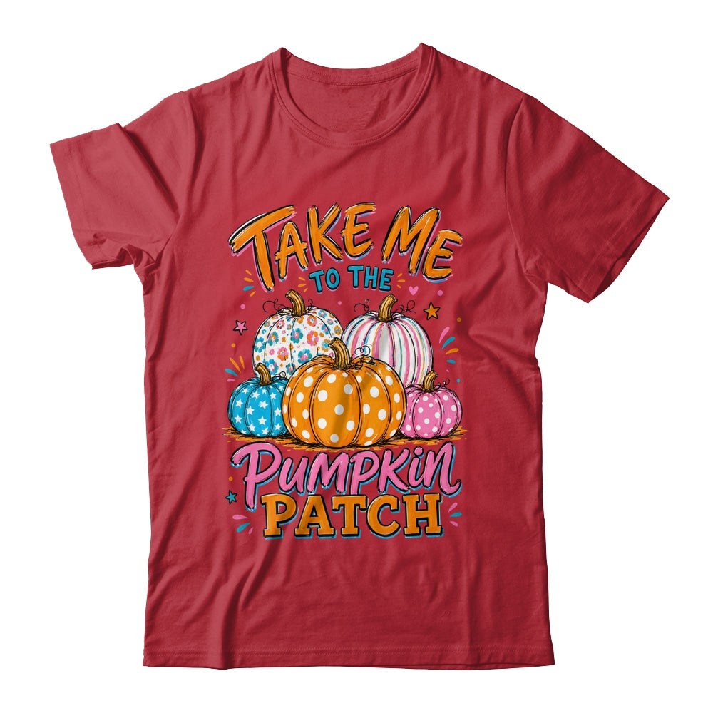 Take Me To The Pumpkin Patch Striped Fall Autumn Halloween Shirt & Sweatshirt | siriusteestore